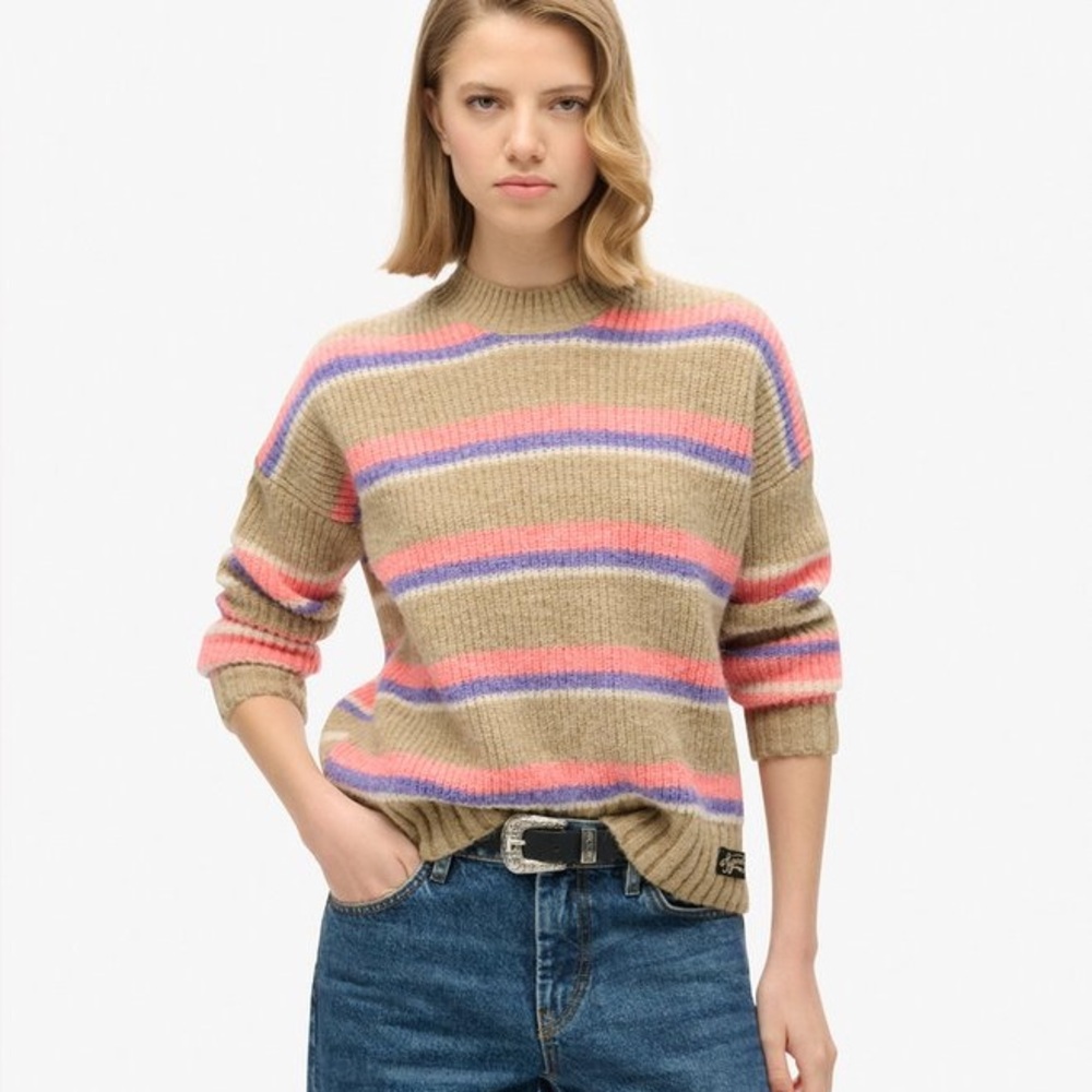 Superdry Multi Stripe Crew - Size 10